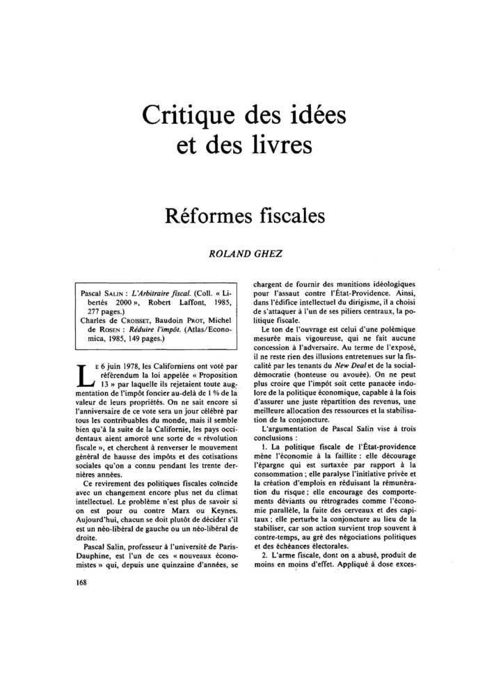 Réformes fiscales
 – page 1