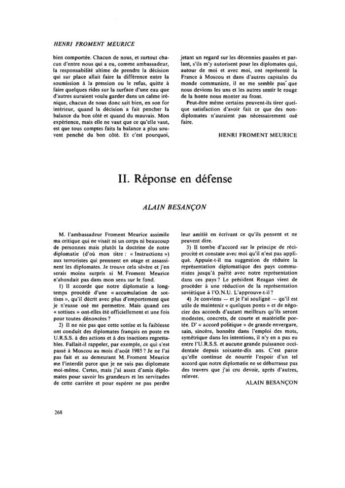 Les diplomates et l’Union soviétique. II. Réponse en défense
 – page 1