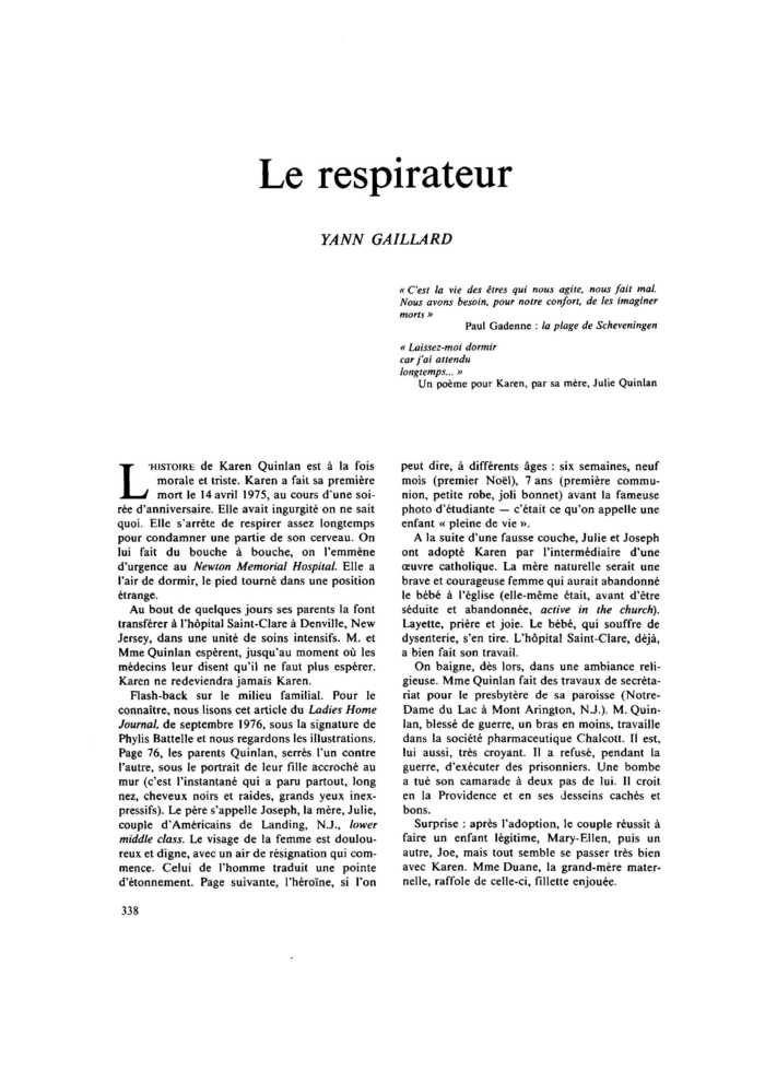 Le respirateur
 – page 1