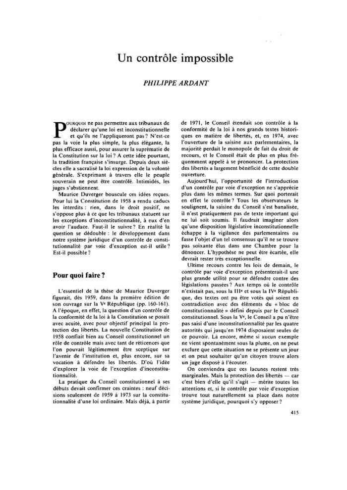 Un contrôle impossible
 – page 1