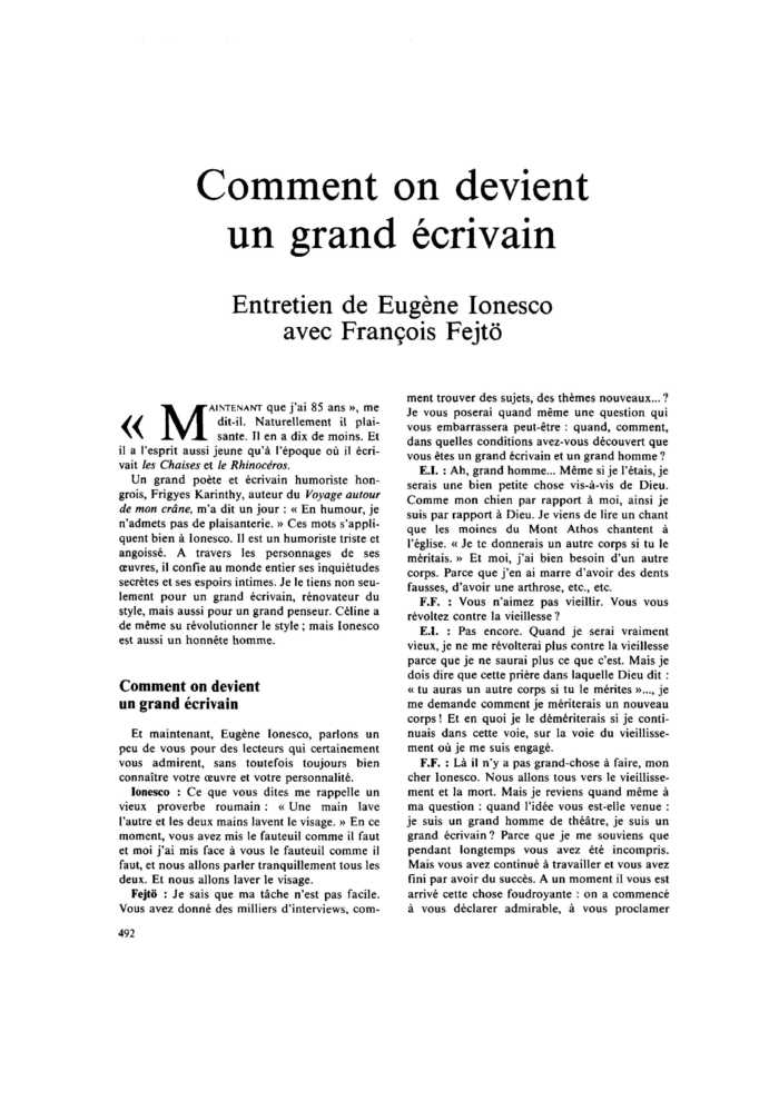 Comment on devient un grand écrivain
 – page 1