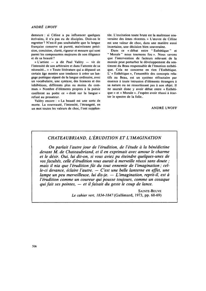 CHATEAUBRIAND, L’ÉRUDITION ET L’IMAGINATION
 – page 1