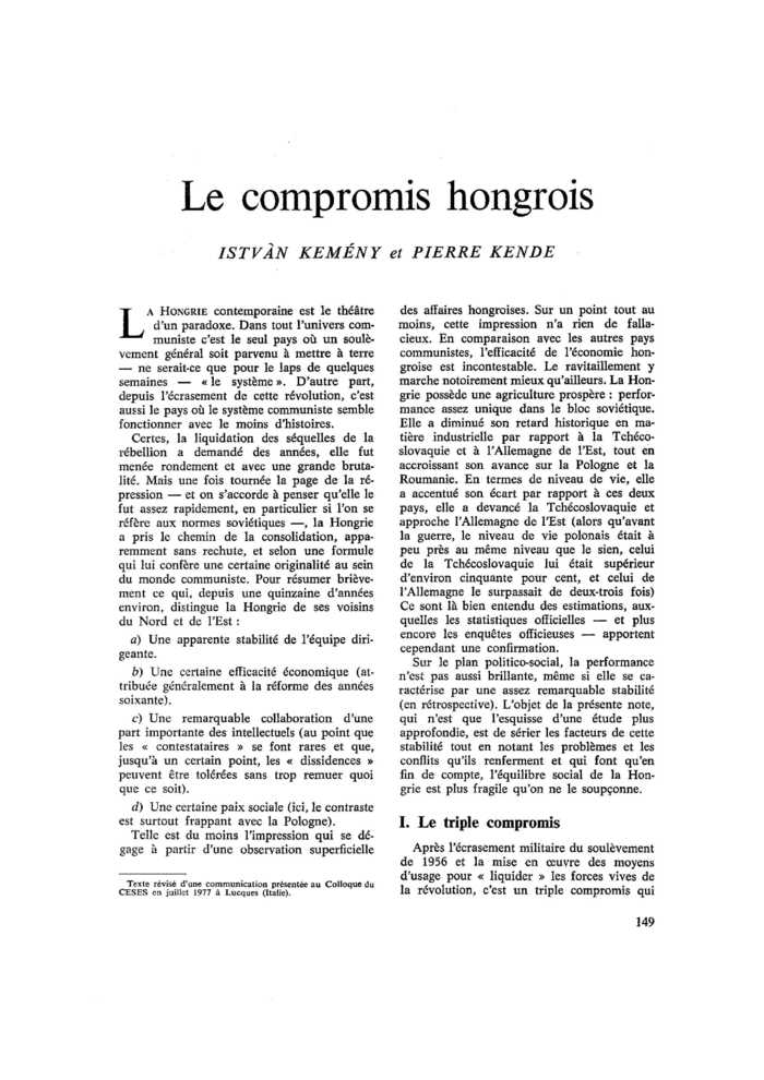 Le compromis hongrois
 – page 1