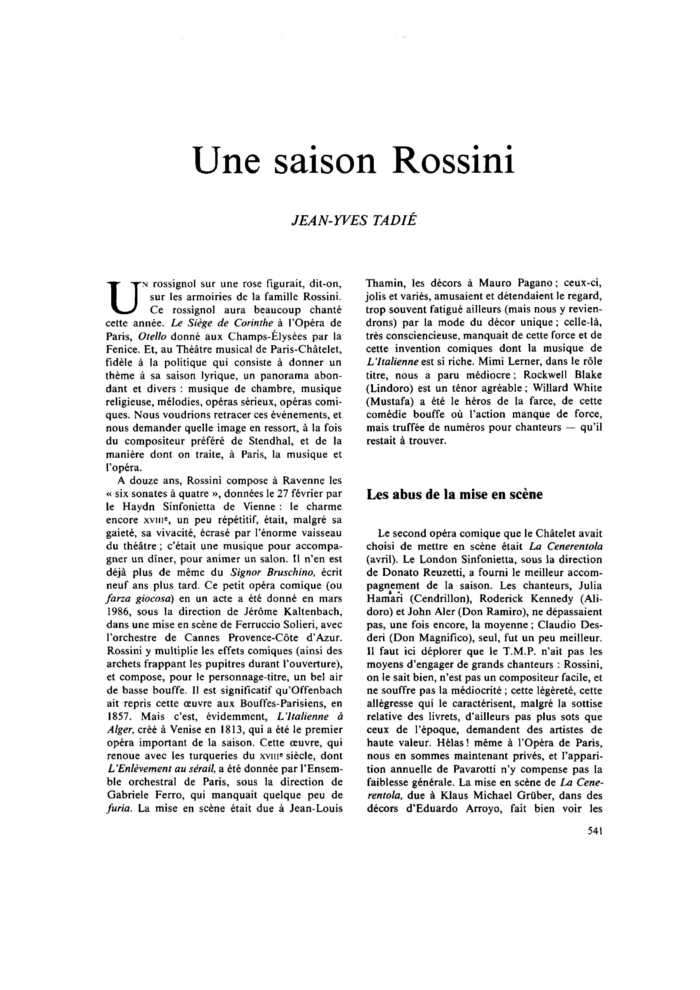 Une saison Rossini
 – page 1