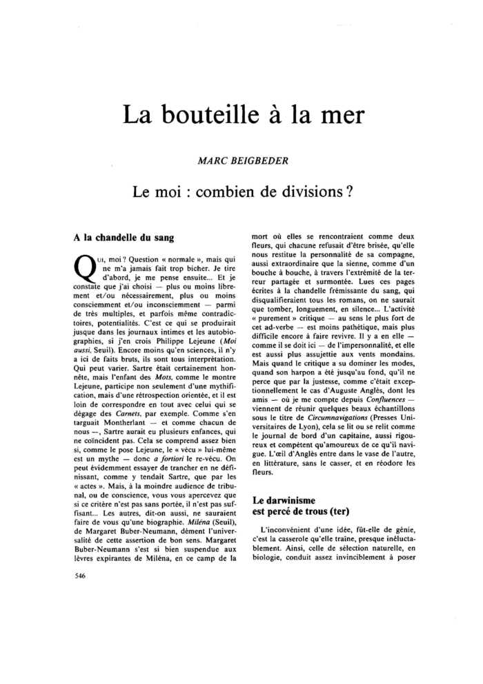 La bouteille à la mer
 – page 1