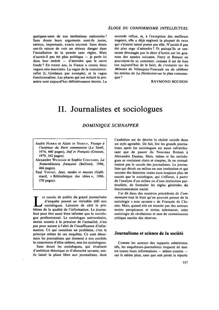 II. Journalistes et sociologues
 – page 1