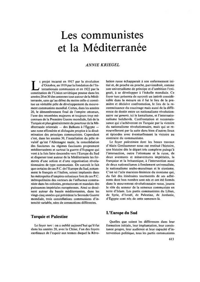 Les communistes et la Méditerranée
 – page 1