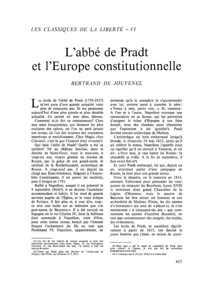 L’abbé de Pradt et l’Europe constitutionnelle
 – page 1