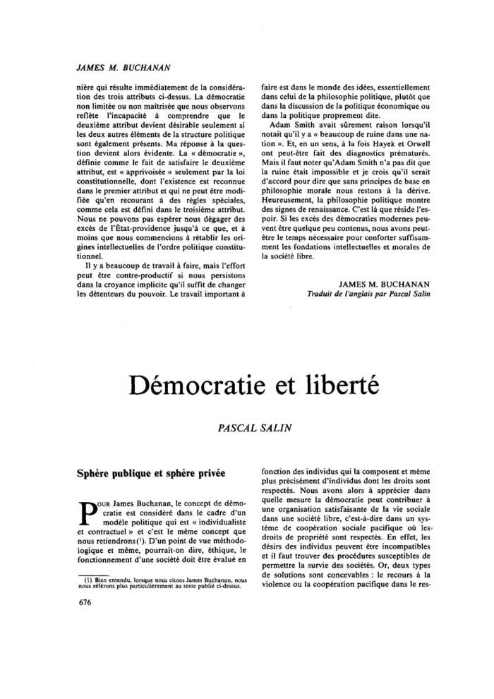 Démocratie et liberté
 – page 1