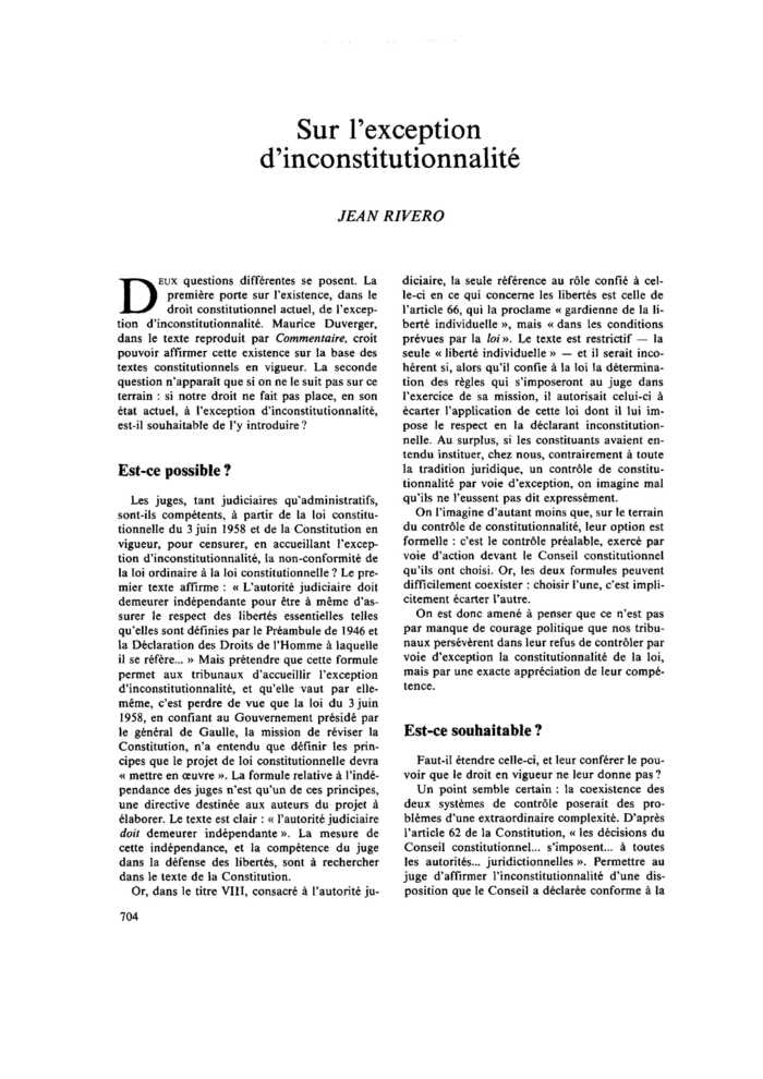 Sur l’exception d’inconstitutionnalité
 – page 1