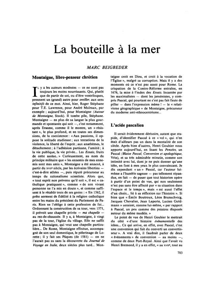 La bouteille à la mer
 – page 1
