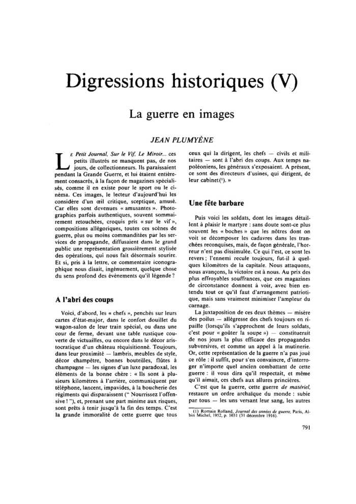 Digressions historiques (V). La guerre en images
 – page 1