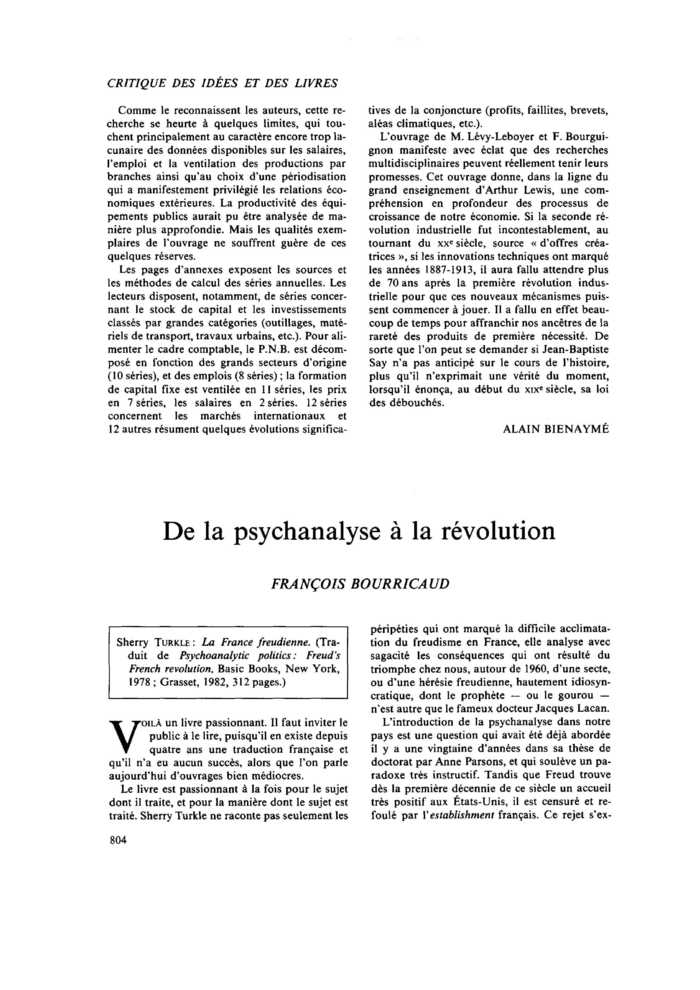 De la psychanalyse à la révolution
 – page 1