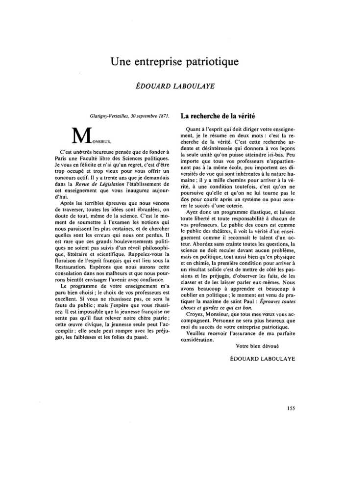 Une entreprise patriotique
 – page 1