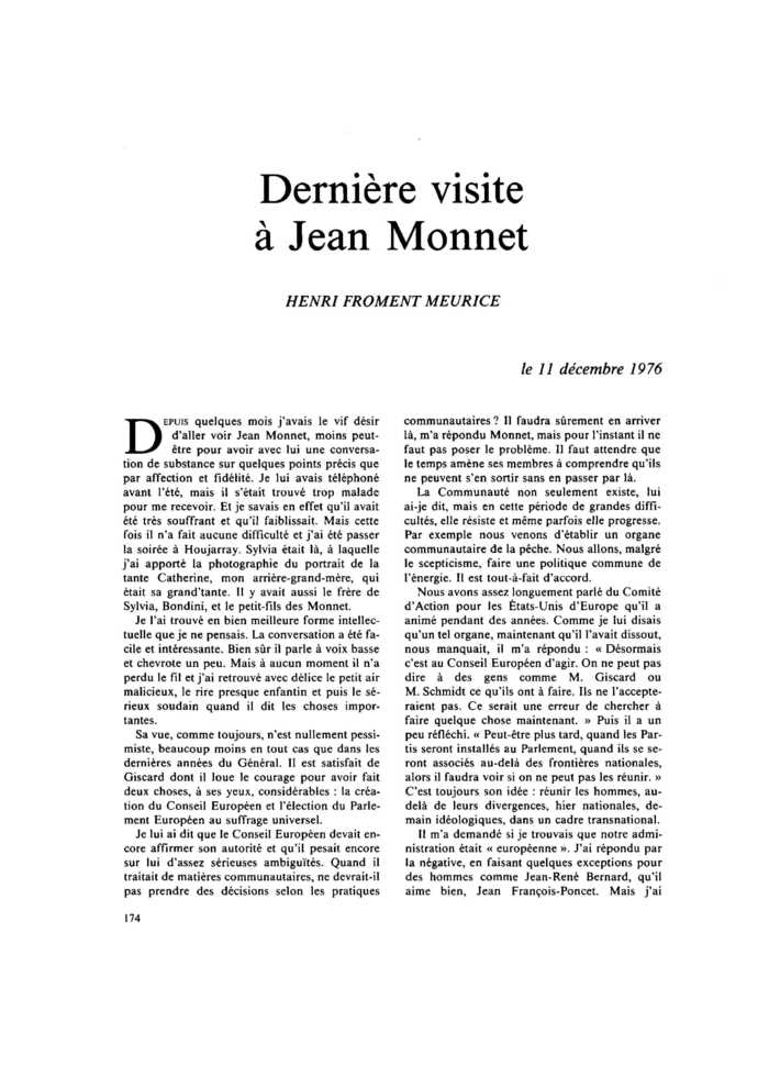 Dernière visite à Jean Monnet
 – page 1