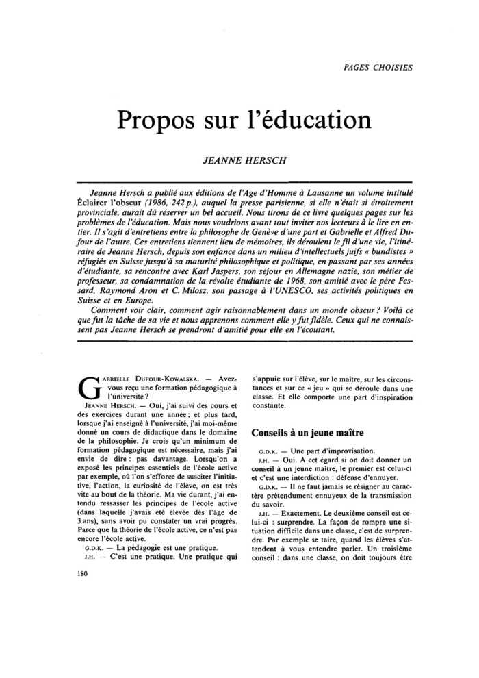 Propos sur l’éducation
 – page 1