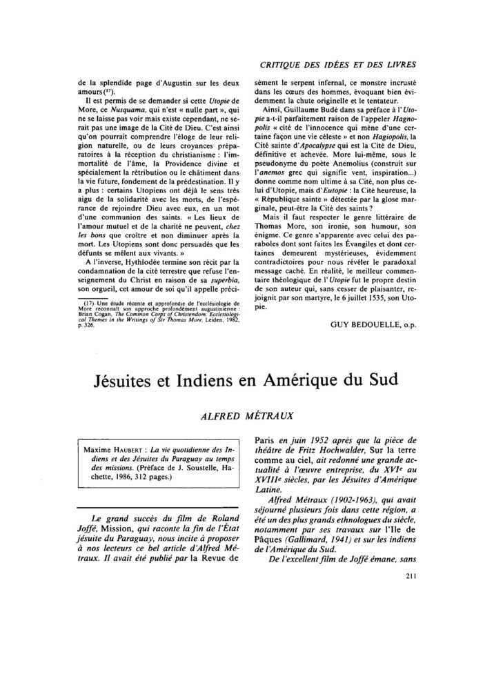 Jésuites et Indiens en Amérique du Sud
 – page 1