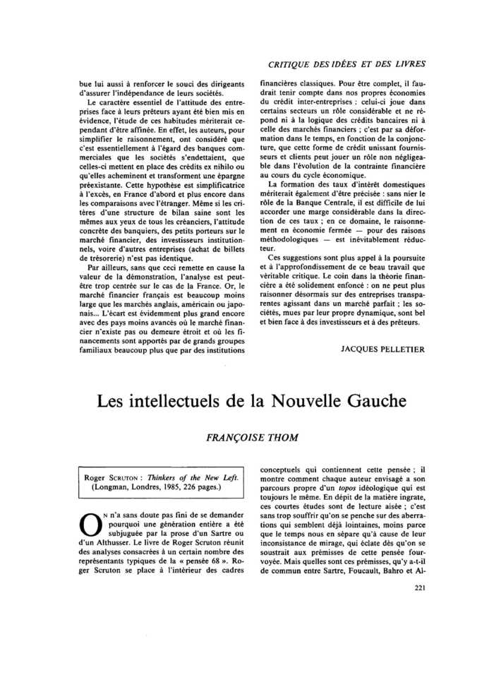 Les intellectuels de la Nouvelle Gauche
 – page 1