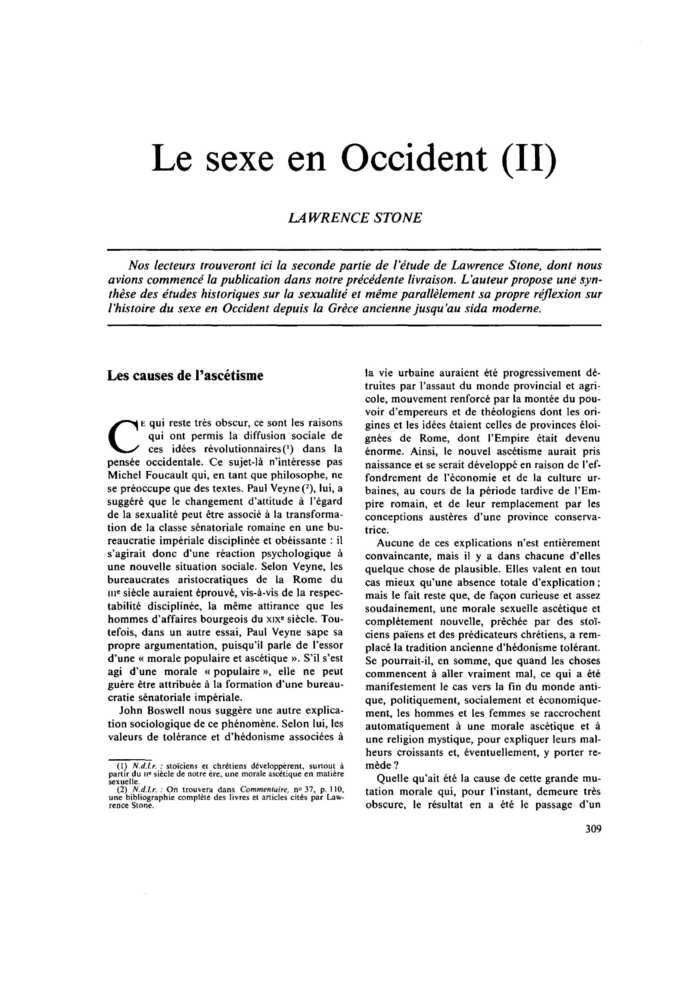 Le sexe en Occident (II)
 – page 1