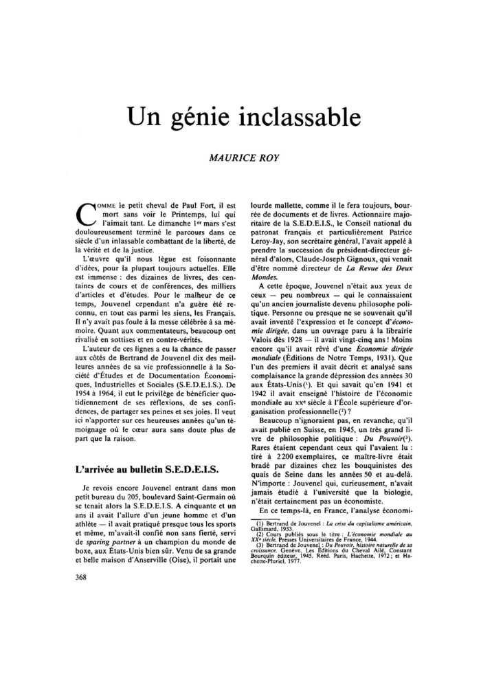 Un génie inclassable
 – page 1