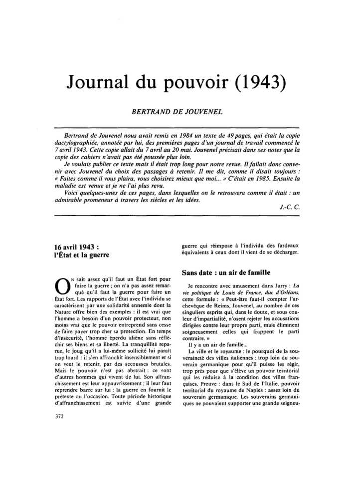 Journal du pouvoir (1943)
 – page 1