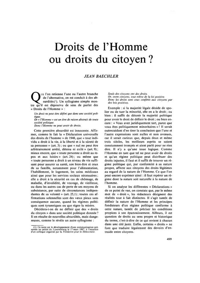 Droits de l’Homme ou droits du citoyen ?
 – page 1