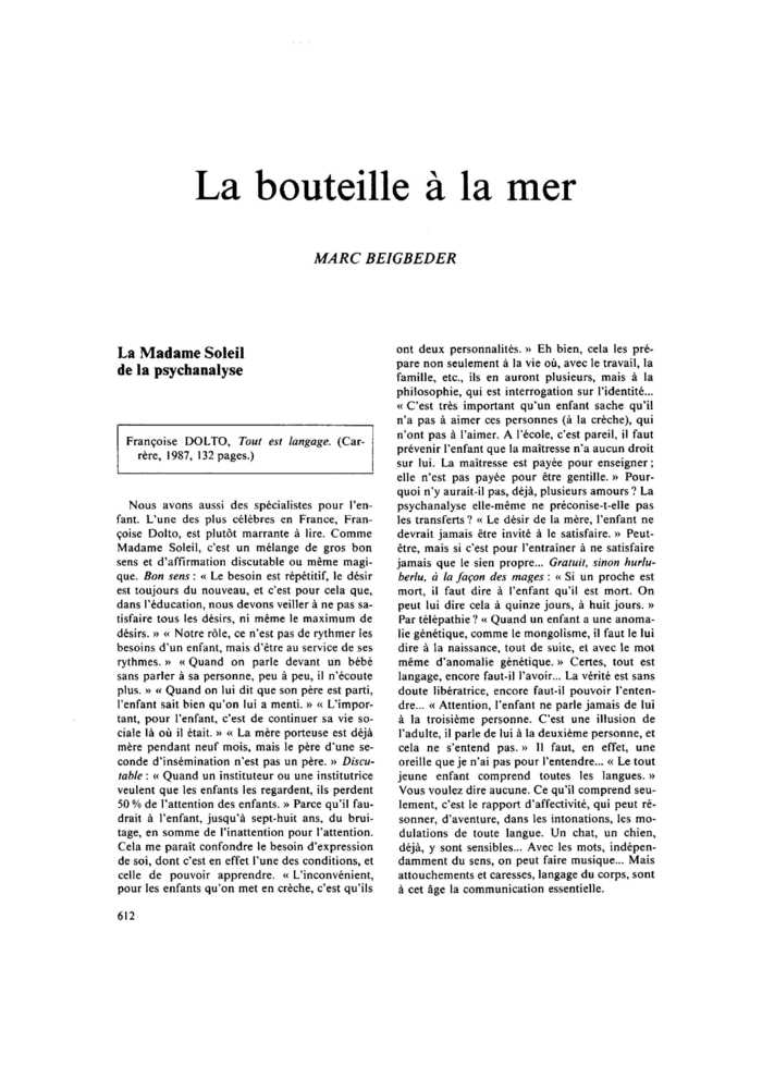 La bouteille à la mer
 – page 1