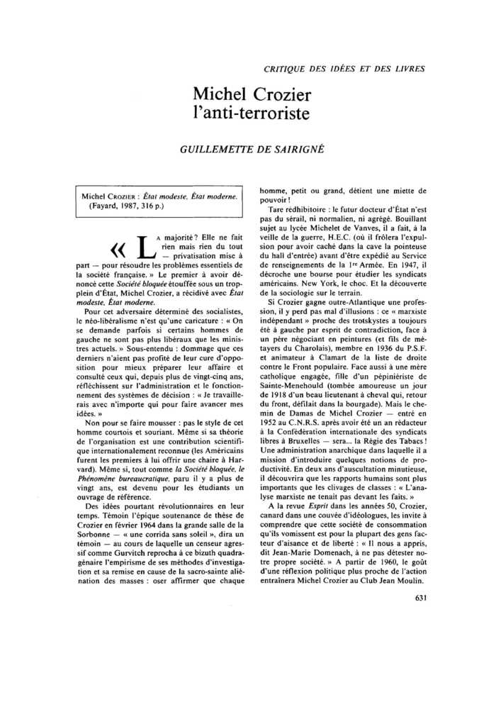 Michel Crozier l’anti-terroriste
 – page 1