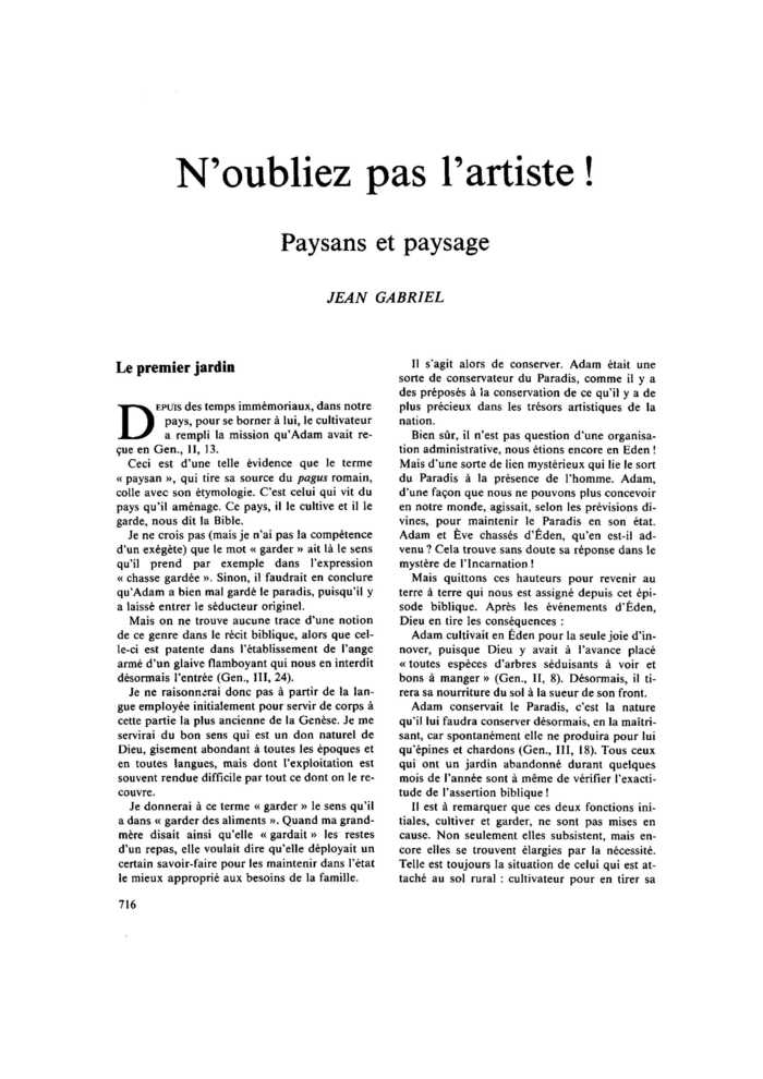 N’oubliez pas l’artiste ! Paysans et paysage
 – page 1