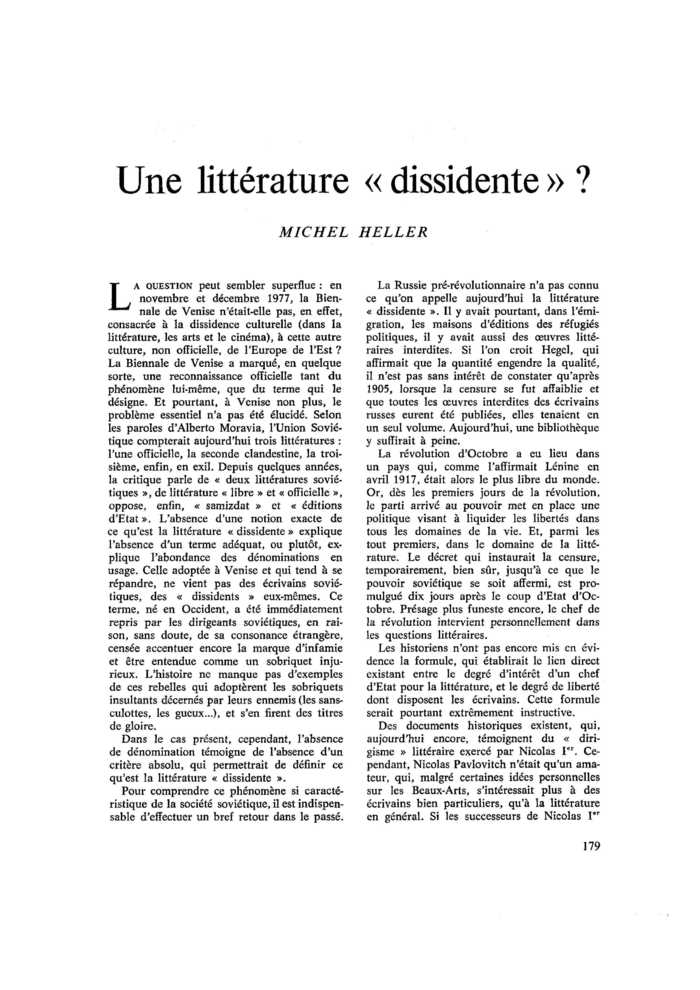 Une littérature « dissidente » ?
 – page 1