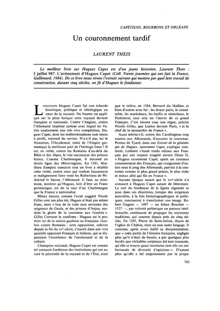 Un couronnement tardif
 – page 1