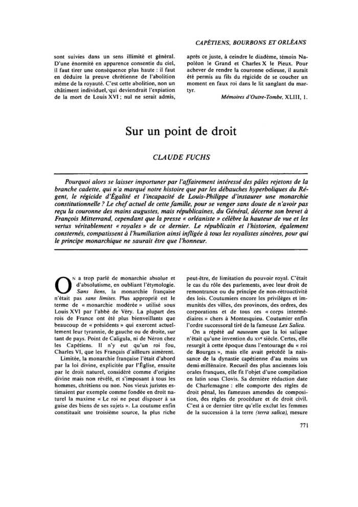 Sur un point de droit
 – page 1