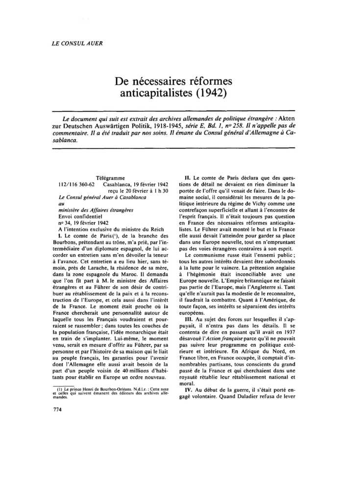 De nécessaires réformes anticapitalistes (1942)
 – page 1