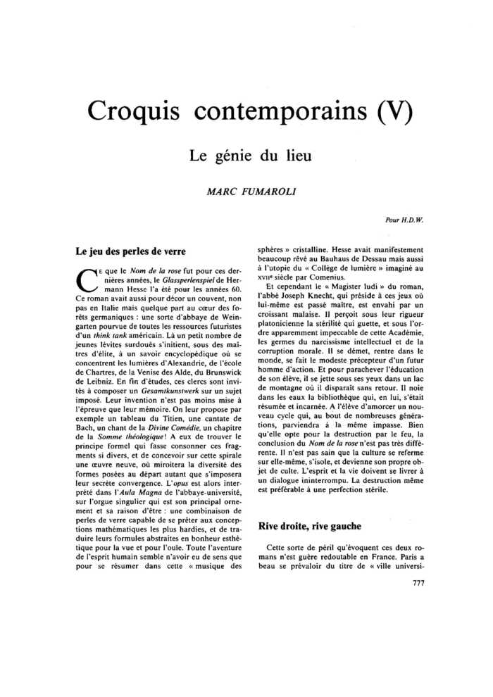 Croquis contemporains (V). Le génie du lieu
 – page 1