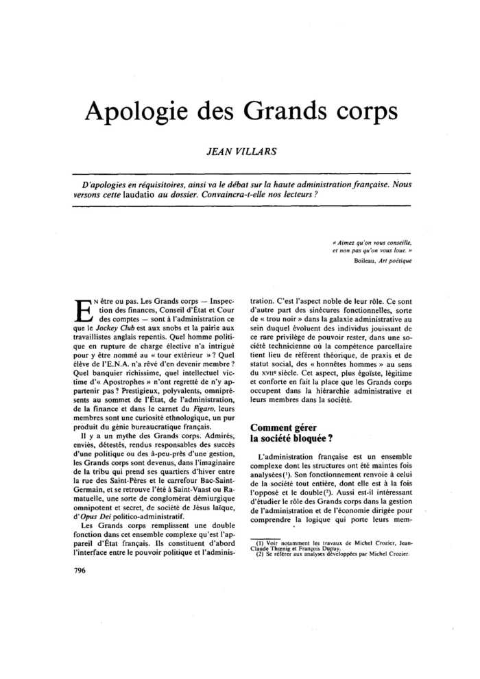 Apologie des Grands corps
 – page 1