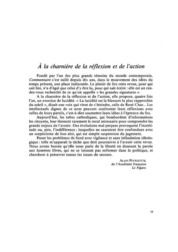 À la charnière de la réflexion et de l’action
 – page 1