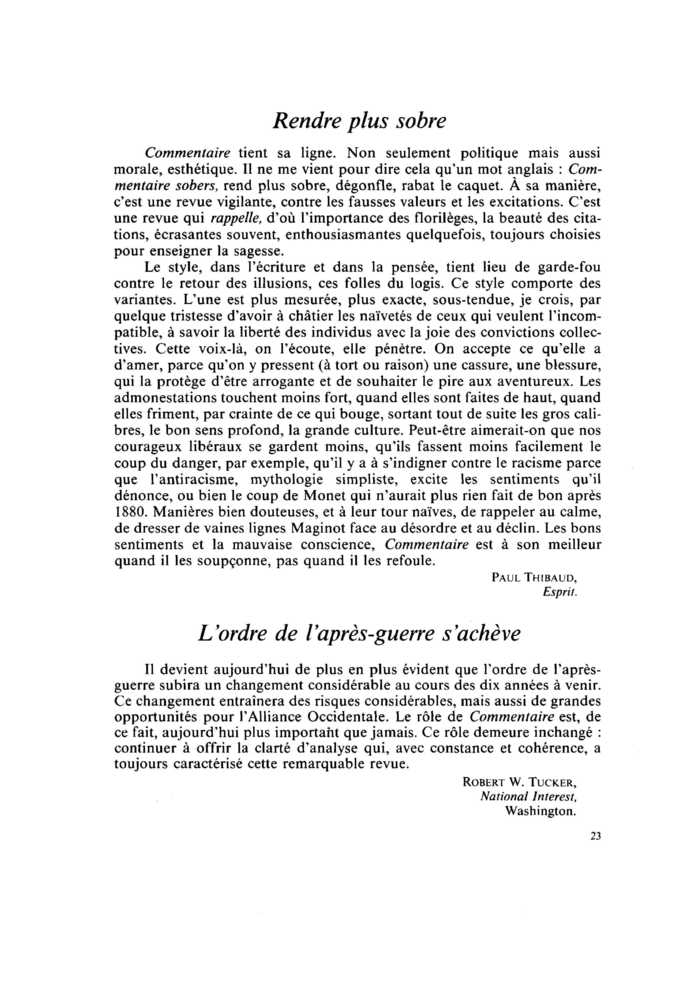 Rendre plus sobre
 – page 1