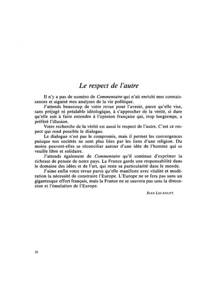 Le respect de l’autre
 – page 1