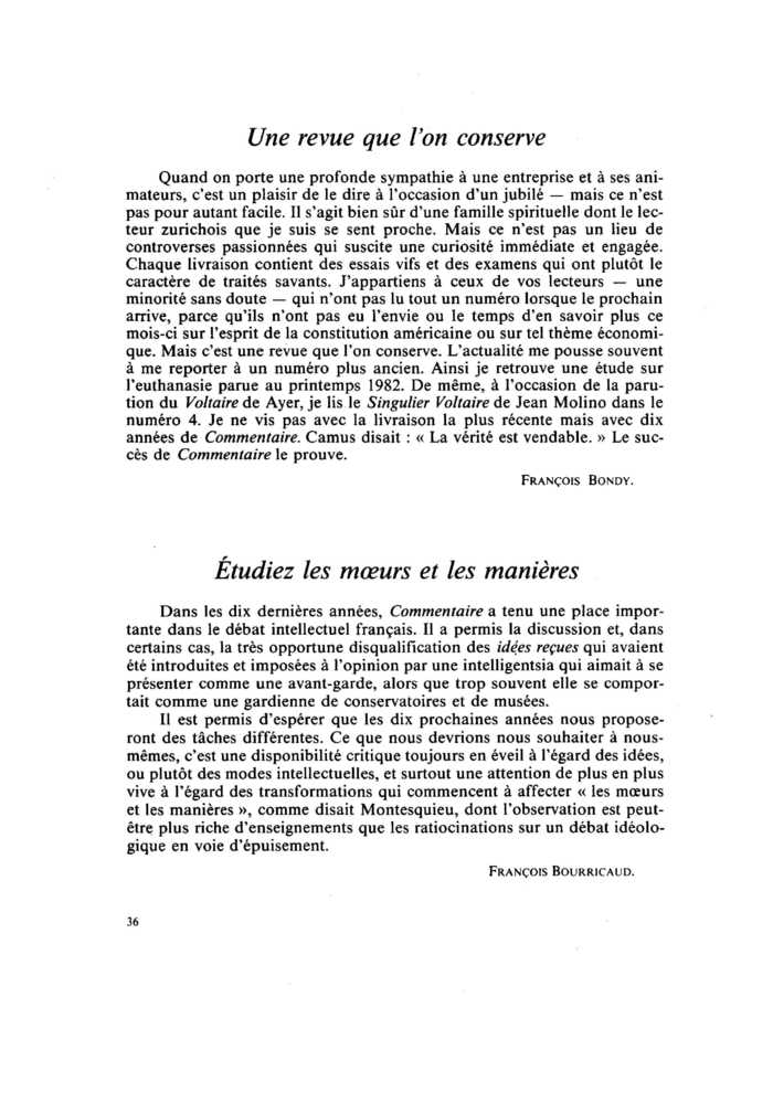 Une revue que l’on conserve
 – page 1