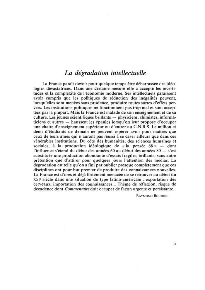 La dégradation intellectuelle
 – page 1