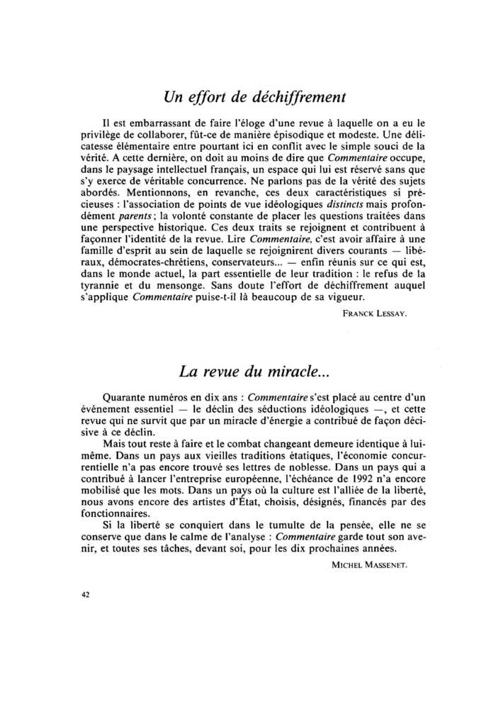 Un effort de déchiffrement
 – page 1