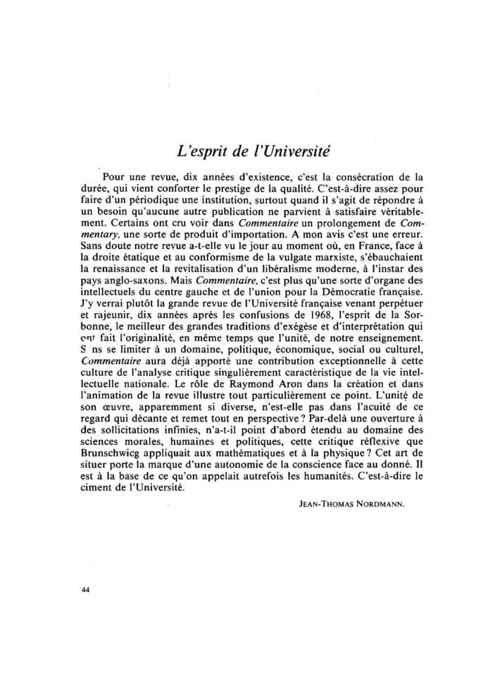 L’esprit de l’Université
 – page 1