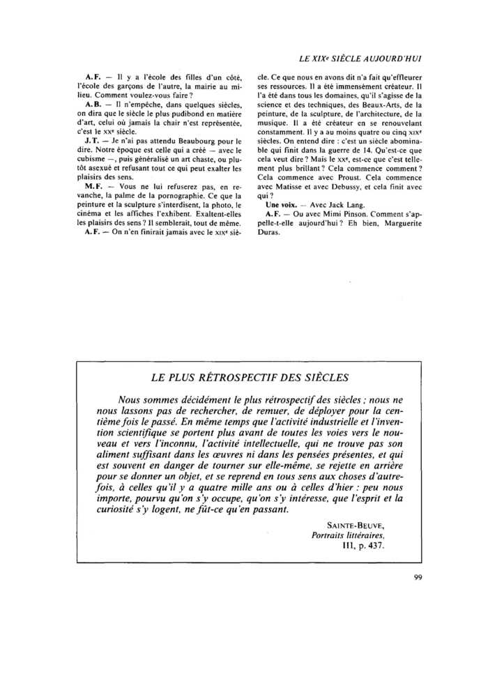 LE PLUS RÉTROSPECTIF DES SIÈCLES
 – page 1