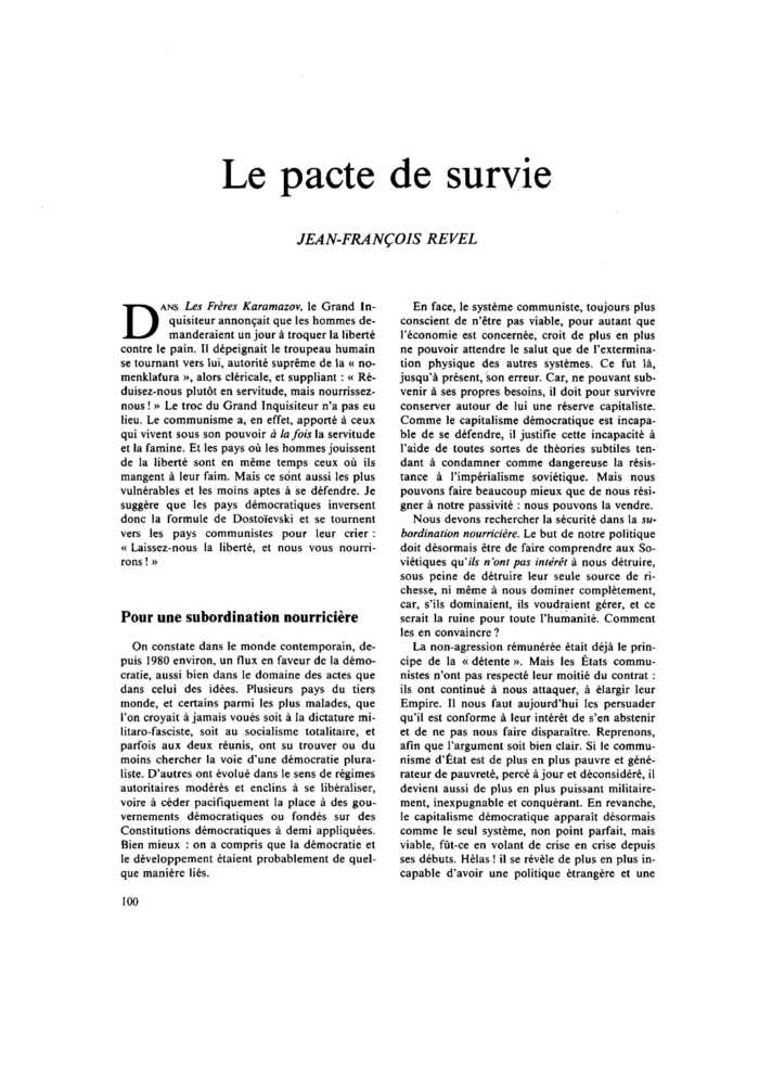 Le pacte de survie
 – page 1