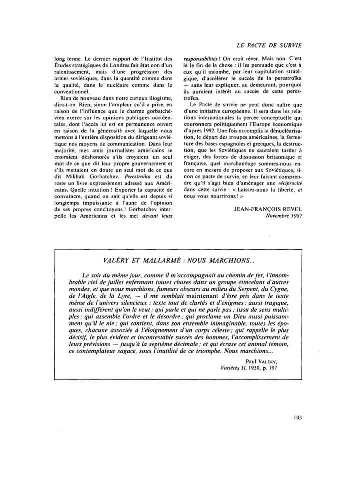 VALÉRY ET MALLARMÉ : NOUS MARCHIONS…
 – page 1