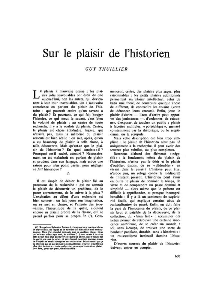 Sur le plaisir de l’historien
 – page 1