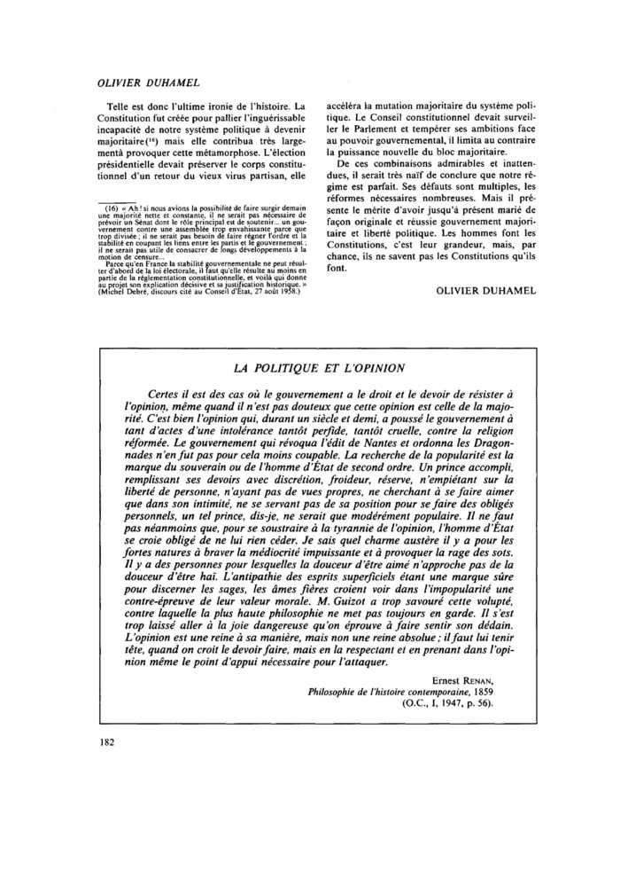 LA POLITIQUE ET L’OPINION
 – page 1