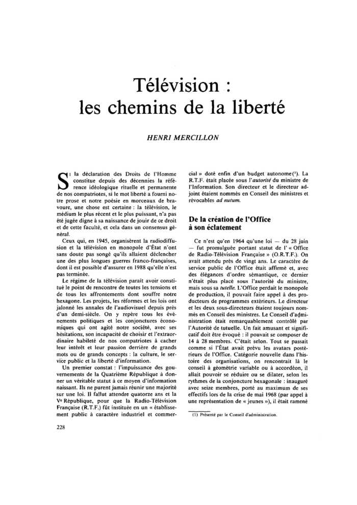 Télévision : les chemins de la liberté
 – page 1
