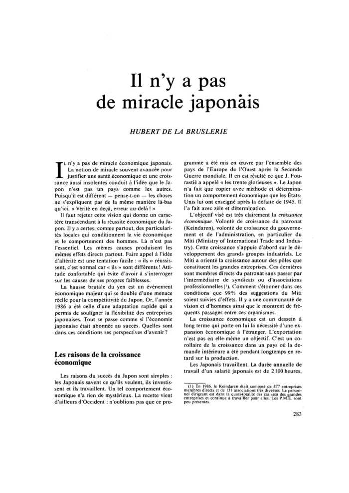 Il n’y a pas de miracle japonais
 – page 1
