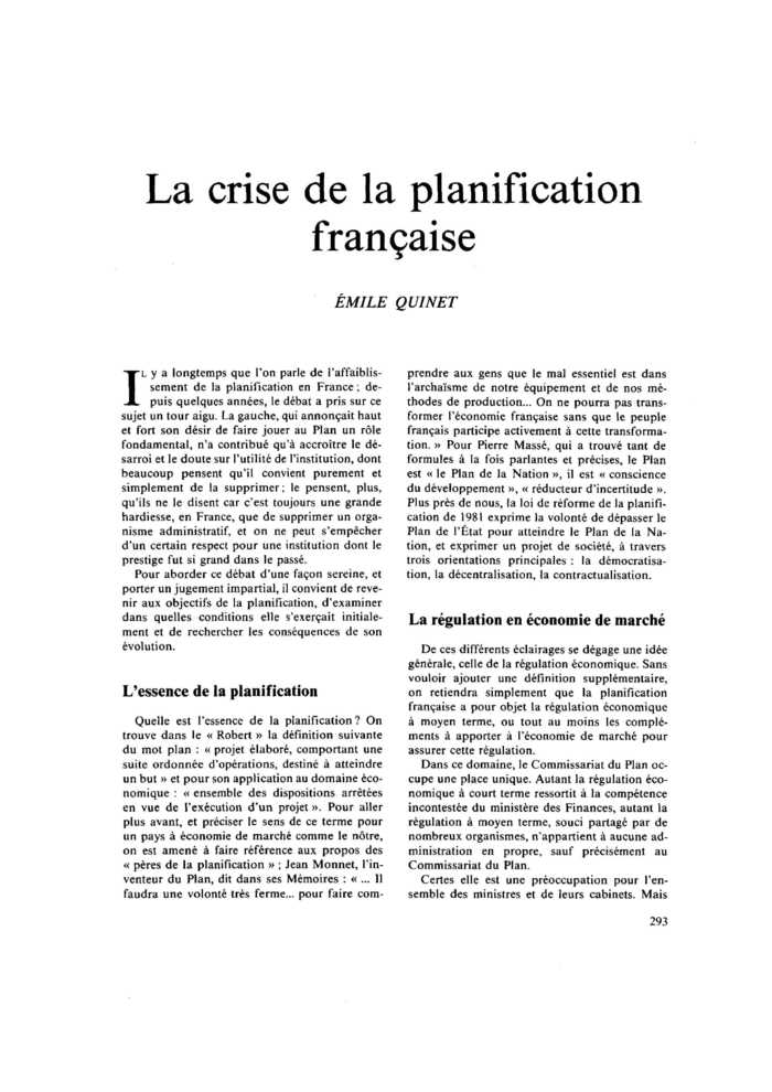 La crise de la planification française
 – page 1